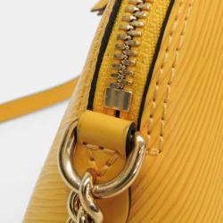 Pre Owned Louis Vuitton Epi Alma mini Shoulder Bag Citron Yellow