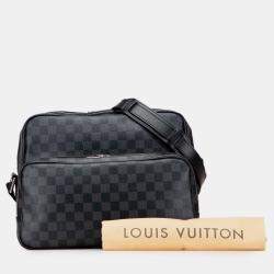 Pre Owned Louis Vuitton Black Damier Graphite Sac Leoh
