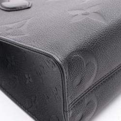 Pre Owned Louis Vuitton On The Go Pm Handbag In Monogram Empreinte Leather  Black