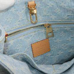 Pre Owned Louis Vuitton Lv By The Pool Let Go 2-Way Hand Shoulder Bag Monogram Denim Sky Blue