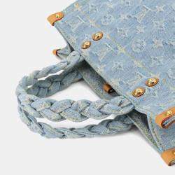Pre Owned Louis Vuitton Lv By The Pool Let Go 2-Way Hand Shoulder Bag Monogram Denim Sky Blue