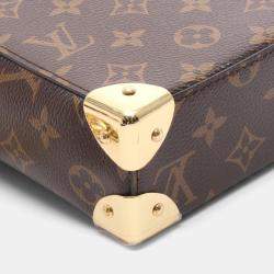 Pre Owned Louis Vuitton Camera Box Handbag  Coated Canvas And Leather  Monogram Reverse  Brown