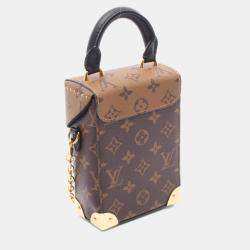 Pre Owned Louis Vuitton Camera Box Handbag  Coated Canvas And Leather  Monogram Reverse  Brown