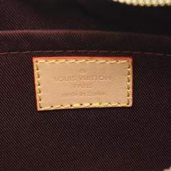 Pre Owned Louis Vuitton Croissant Brown Coated Canvas Leather Shoulder Bag