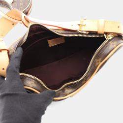 Pre Owned Louis Vuitton Croissant Brown Coated Canvas Leather Shoulder Bag