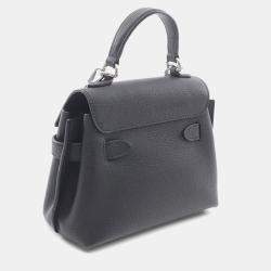 Pre Owned Louis Vuitton Lockme Evermini Handbag  Leather  Black
