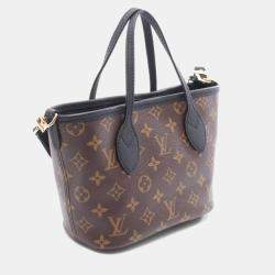 Pre Owned Louis Vuitton Neverfull Inside Out BB Brown/Black Monogram Coated Canvas Leather Tote