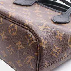 Pre Owned Louis Vuitton Neverfull Inside Out BB Brown/Black Monogram Coated Canvas Leather Tote