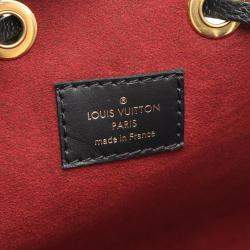 Pre Owned Louis Vuitton Neonoe Mm Two-Tone Handbag In Monogram Empreinte Leather Black And Beige