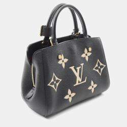 Pre Owned Louis Vuitton Montaigne Black/Beige Monogram Empreinte Leather BB Handbag