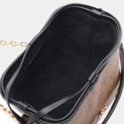 Pre Owned Louis Vuitton Noe Perse LV Charm Monogram Reverse Brown/Black Coated Canvas Leather Shoulder Bag