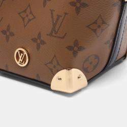 Pre Owned Louis Vuitton Noe Perse LV Charm Monogram Reverse Brown/Black Coated Canvas Leather Shoulder Bag