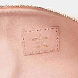 Pre Owned Louis Vuitton Mini Bum Bag Shoulder In Leather With Floral Monogram Pattern  Pink