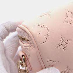 Pre Owned Louis Vuitton Mini Bum Bag Shoulder In Leather With Floral Monogram Pattern  Pink