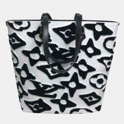 Pre Owned Louis Vuitton Tufted Monogram Lvxuf Cabas Handbag/Tote Bag  Coated Canvas  White/Black