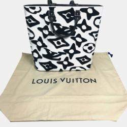 Pre Owned Louis Vuitton Tufted Monogram Lvxuf Cabas Handbag/Tote Bag  Coated Canvas  White/Black
