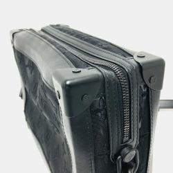 Pre Owned Louis Vuitton  Monogram Embroidered Mesh Soft Trunk 2-Way Shoulder Bag In Mesh/Leather    Black