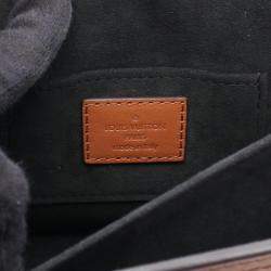 Pre Owned Louis Vuitton Dauphine Mini Monogram Reverse Shoulder Bag In Coated Canvas And Leather  Brown Beige