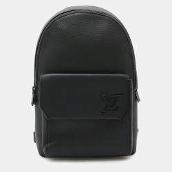 Pre Owned Louis Vuitton Lv Aerogram Pilot Sling Bag  Body Shoulder Leather  Noir  Black