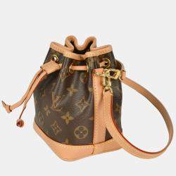 Pre Owned Louis Vuitton Nano Noe Shoulder Bag Monogram Canvas Brown Rfid Handbag