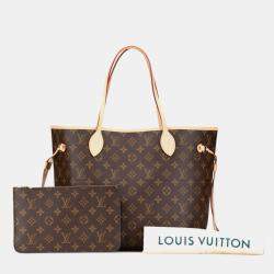 Pre Owned Louis Vuitton Monogram Neverfull Mm Tote Bag Brown Pvc Leather