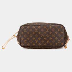 Pre Owned Louis Vuitton Monogram Neverfull Mm Tote Bag Brown Pvc Leather