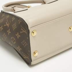 مملوكة مسبقًا حقيبة يد توتس لويس فيتون أون ماي سايد جلد غريج وكانفاس مونوغرام بحجم وسط