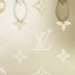 Pre Owned Louis Vuitton Sunset Khaki Monogram Giant Empreinte Leather Onthego MM Bag