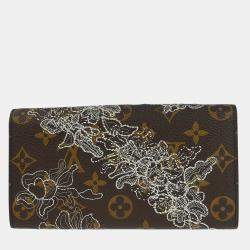 Pre Owned Louis Vuitton Monogram Dentelle Portefeuille Sarah Wallet