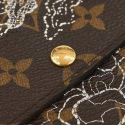 Pre Owned Louis Vuitton Monogram Dentelle Portefeuille Sarah Wallet