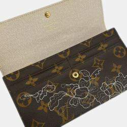 Pre Owned Louis Vuitton Monogram Dentelle Portefeuille Sarah Wallet