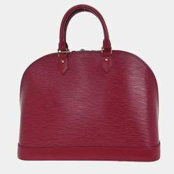 Pre Owned Louis Vuitton Dark Pink Epi Alma GM Handbag