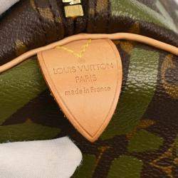 مملوكة مسبقًا Louis Vuitton Khaki Monogram Graffiti Keepall 50 Duffle Bag