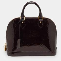 Pre Owned Louis Vuitton Amarante Monogram Vernis Alma PM Bag