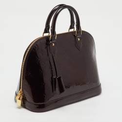 Pre Owned Louis Vuitton Amarante Monogram Vernis Alma PM Bag