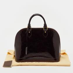 Pre Owned Louis Vuitton Amarante Monogram Vernis Alma PM Bag