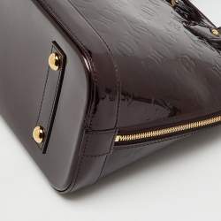 Pre Owned Louis Vuitton Amarante Monogram Vernis Alma PM Bag