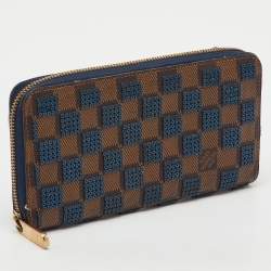 Pre Owned Louis Vuitton Damier Ebene Canvas Paillettes Zippy Wallet