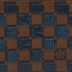 Pre Owned Louis Vuitton Damier Ebene Canvas Paillettes Zippy Wallet