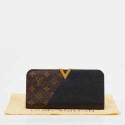 Pre Owned Louis Vuitton Black Monogram Canvas and Leather Kimono Wallet
