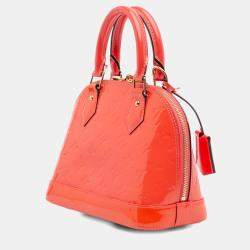 Pre Owned Louis Vuitton Red Monogram Vernis Alma BB