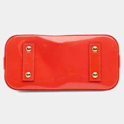 Pre Owned Louis Vuitton Red Monogram Vernis Alma BB