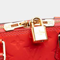 Pre Owned Louis Vuitton Red Monogram Vernis Alma BB