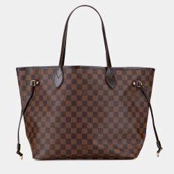 Pre Owned Louis Vuitton Brown Damier Ebene Neverfull MM