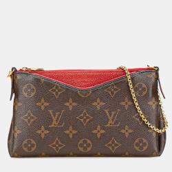 Pre Owned Louis Vuitton Brown Monogram Pallas Clutch