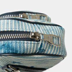 Pre Owned Louis Vuitton Blue Monogram Denim Watercolor Hickory Stripes Outdoor Pouch
