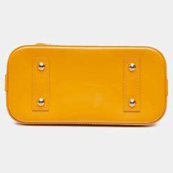 Pre Owned Louis Vuitton Yellow Monogram Vernis Alma BB