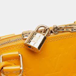 Pre Owned Louis Vuitton Yellow Monogram Vernis Alma BB