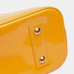 Pre Owned Louis Vuitton Yellow Monogram Vernis Alma BB