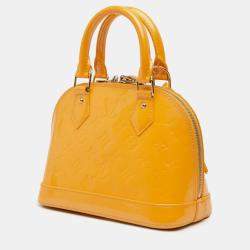 Pre Owned Louis Vuitton Yellow Monogram Vernis Alma BB